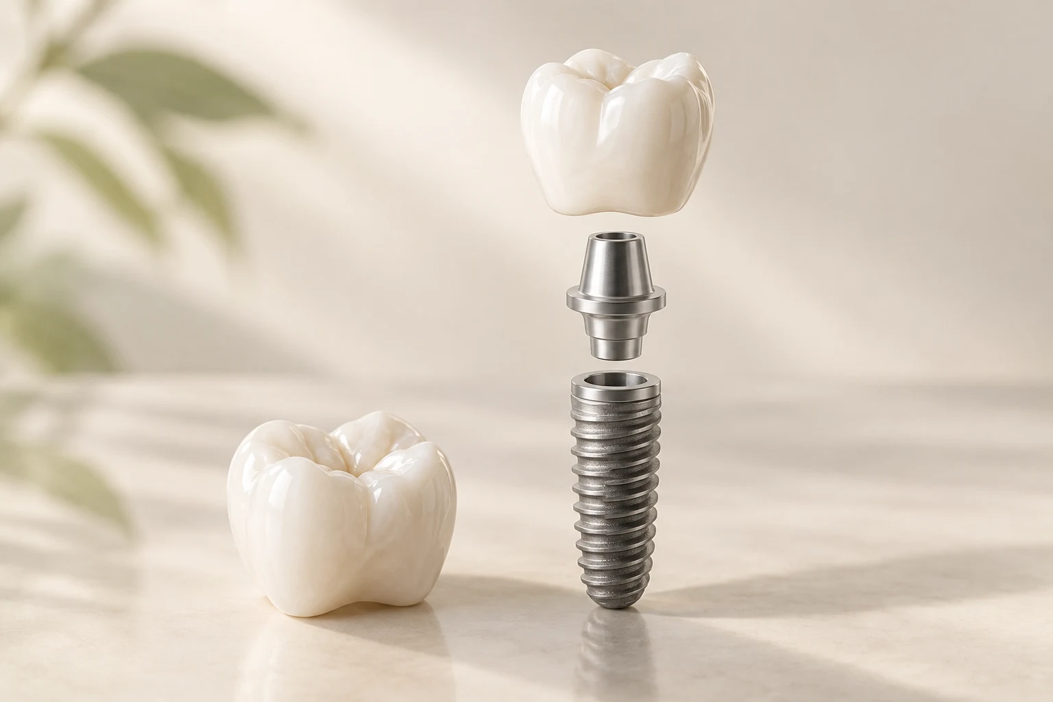 Model korony, łącznika i implantu stomatologicznego